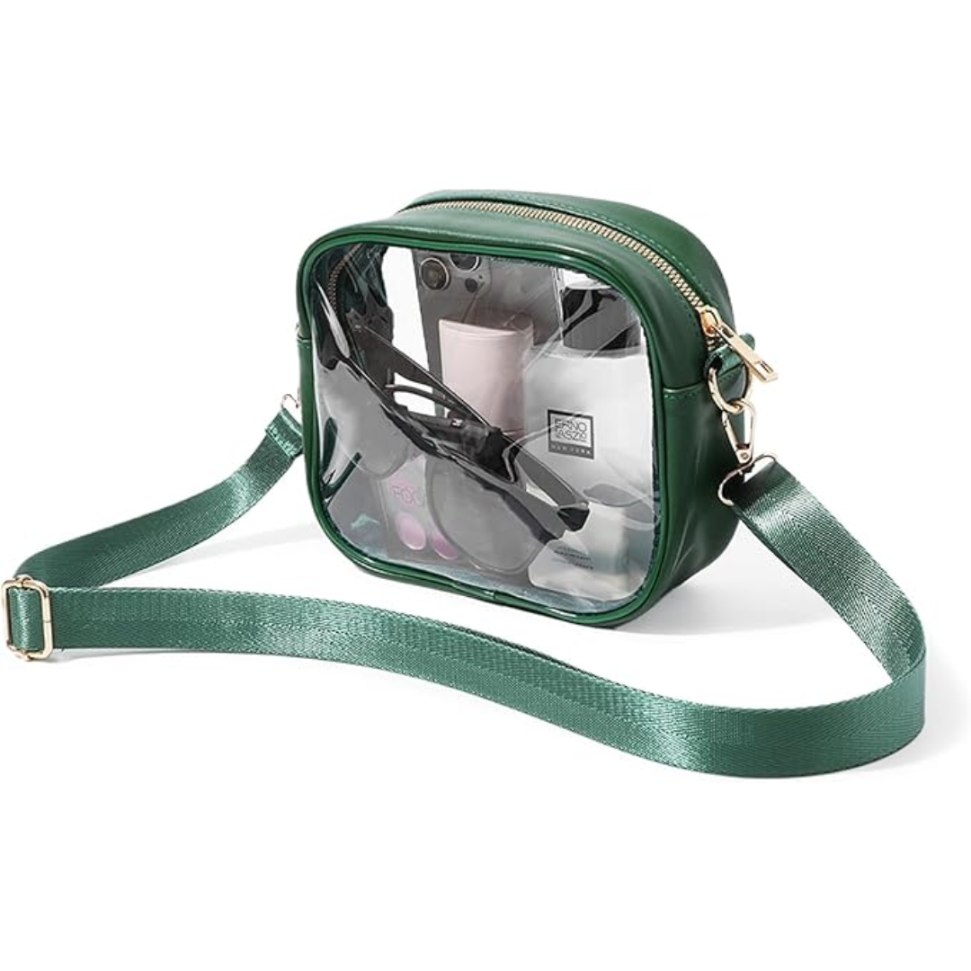 Compact Transparent Crossbody Bag - VisiBag-Dark green-State of Style