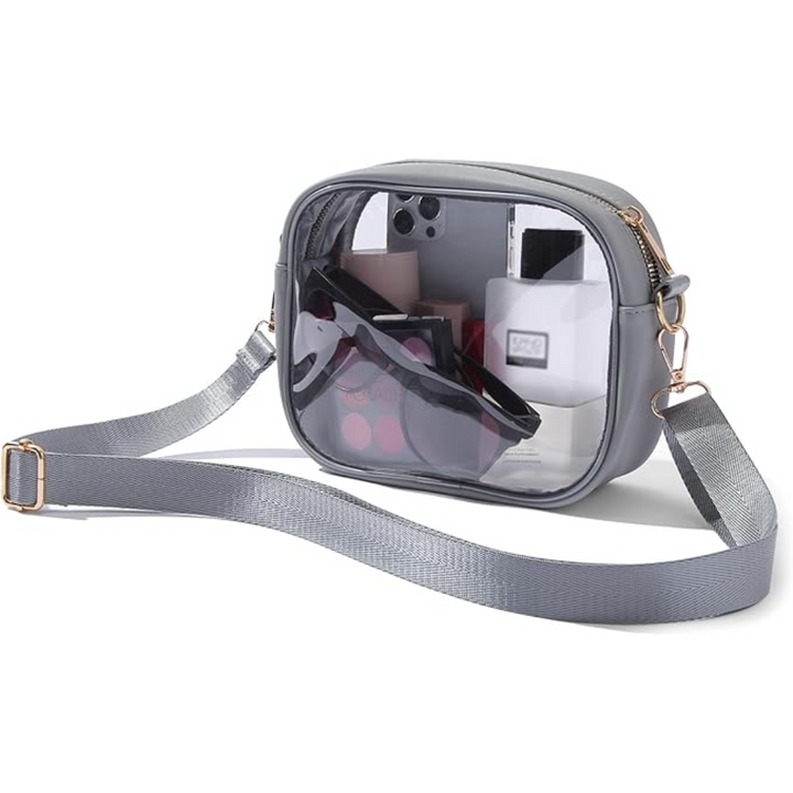 Compact Transparent Crossbody Bag - VisiBag-Grey-State of Style