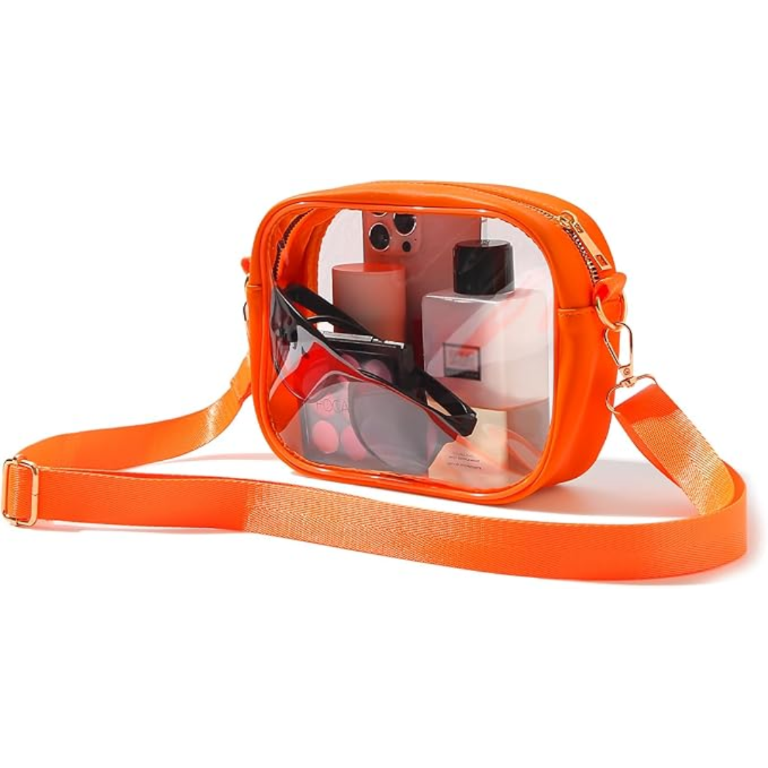 Compact Transparent Crossbody Bag - VisiBag-Orange-State of Style