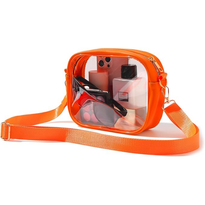 Compact Transparent Crossbody Bag - VisiBag-Orange-State of Style