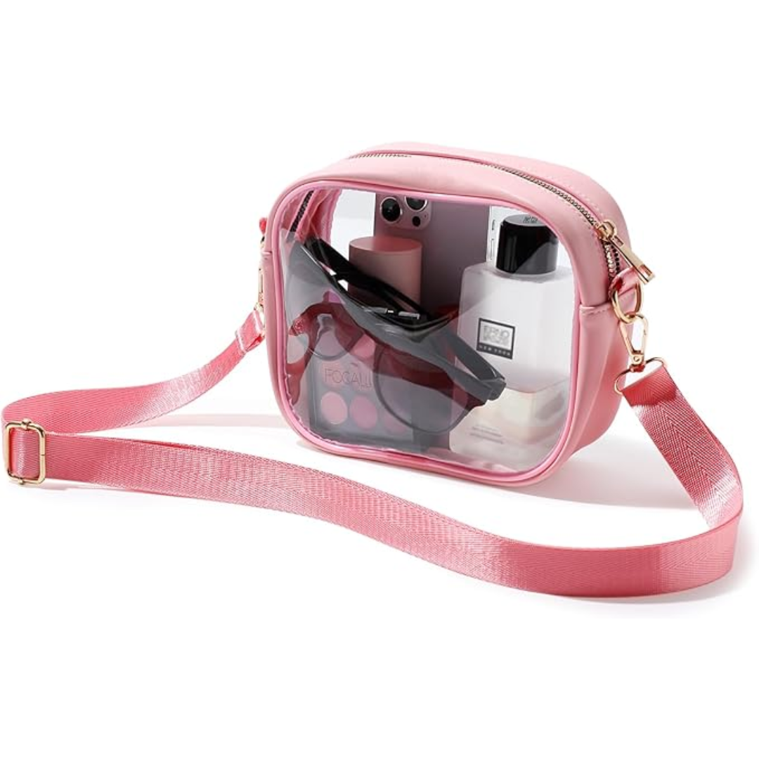 Compact Transparent Crossbody Bag - VisiBag-Pink-State of Style