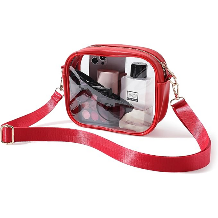 Compact Transparent Crossbody Bag - VisiBag-Red-State of Style
