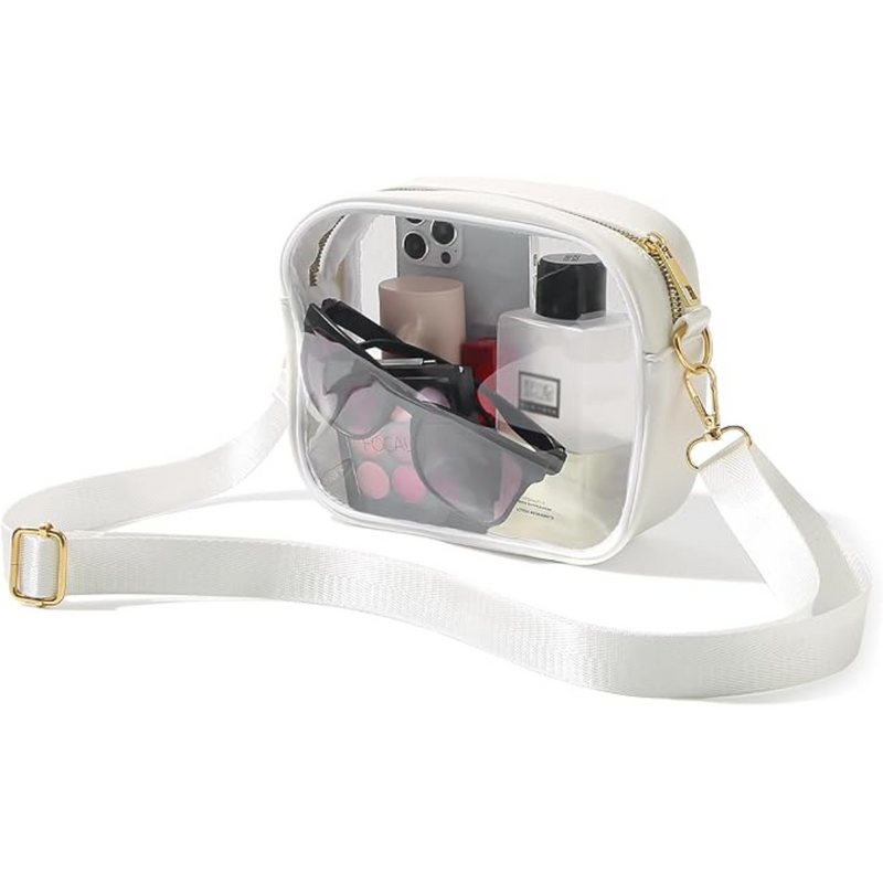 Compact Transparent Crossbody Bag - VisiBag-White-State of Style