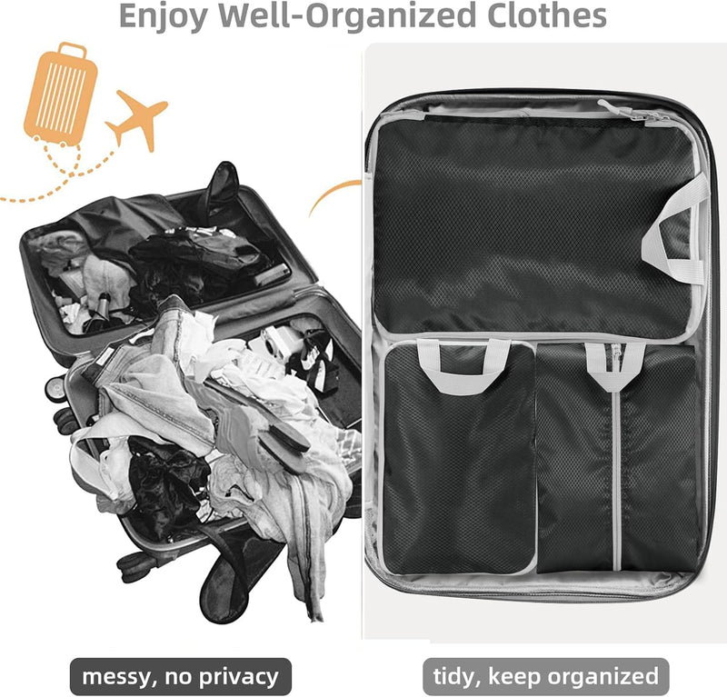 Expandable Compression Packing Cubes Set – 4pcs Travel Organisers
