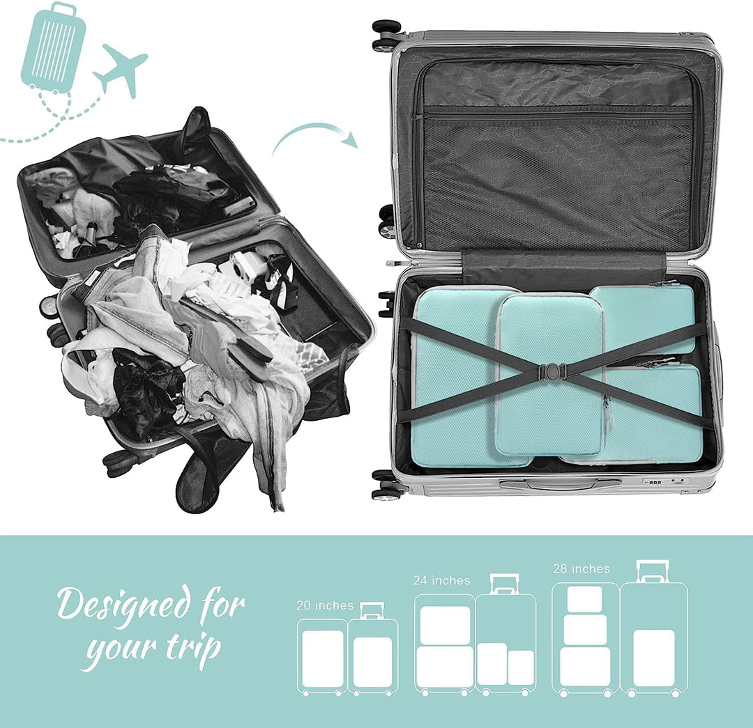 Expandable Compression Packing Cubes Set – 4pcs Travel Organisers