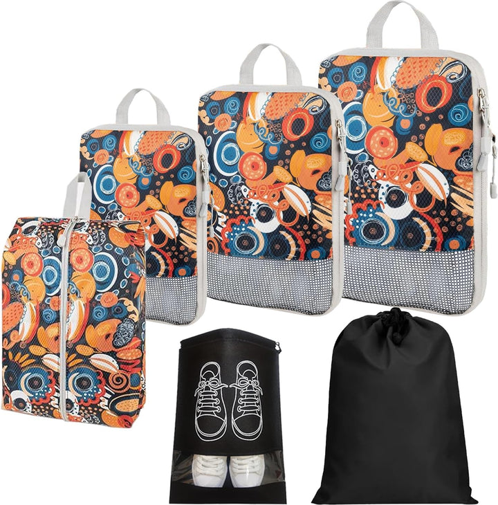 Expandable Compression Packing Cubes Set – 4pcs Travel Organisers
