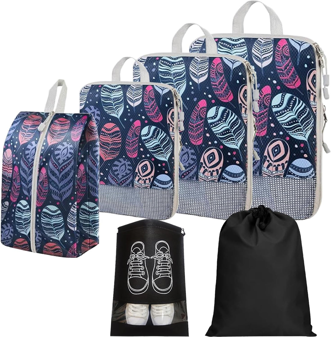 Expandable Compression Packing Cubes Set – 4pcs Travel Organisers
