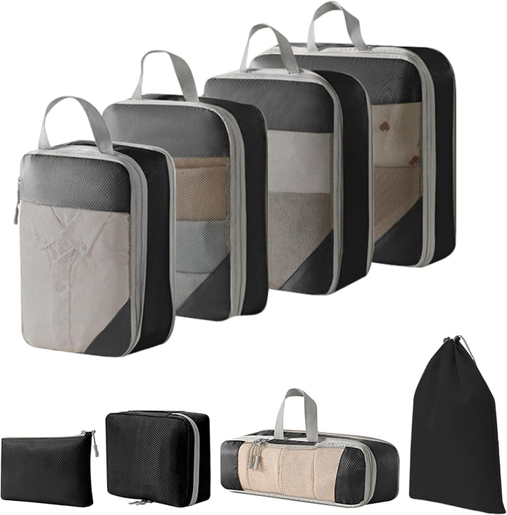 Expandable Compression Packing Cubes Set – 4pcs Travel Organisers