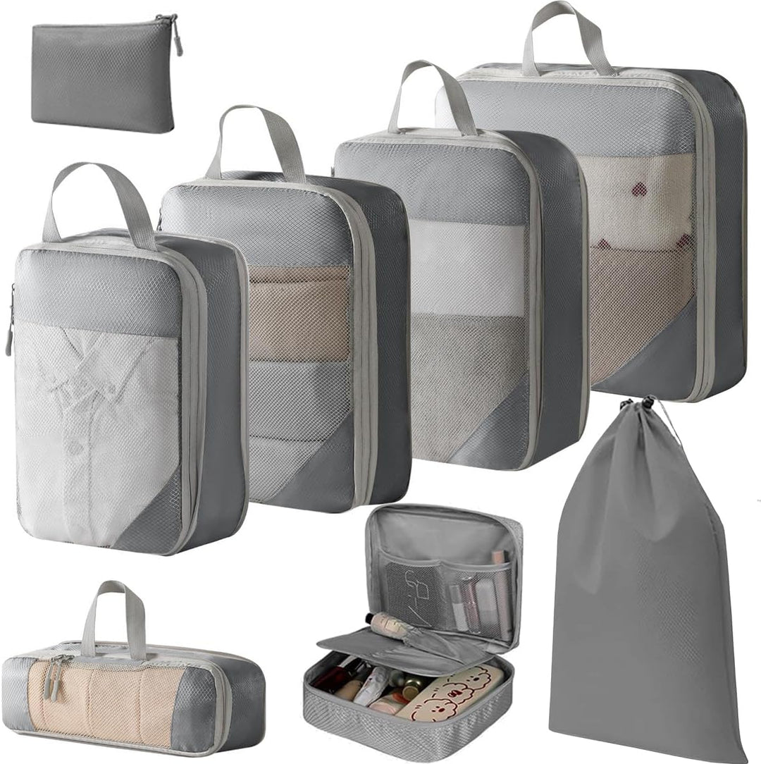 Expandable Compression Packing Cubes Set – 4pcs Travel Organisers