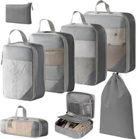 Expandable Compression Packing Cubes Set – 4pcs Travel Organisers