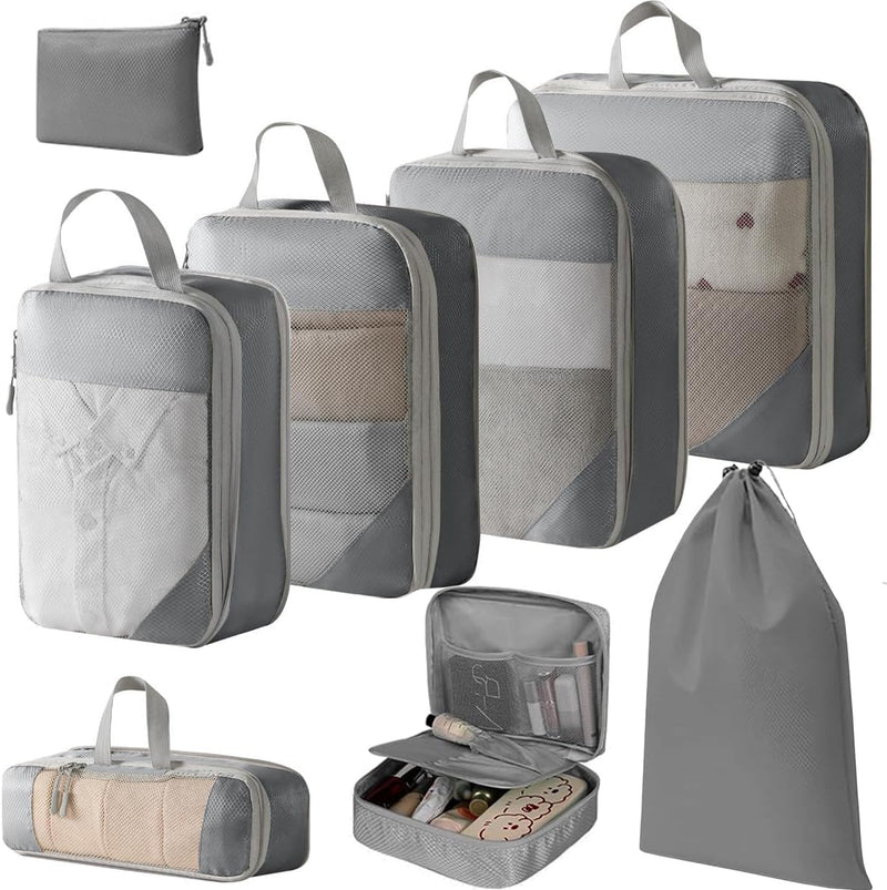 Expandable Compression Packing Cubes Set – 4pcs Travel Organisers