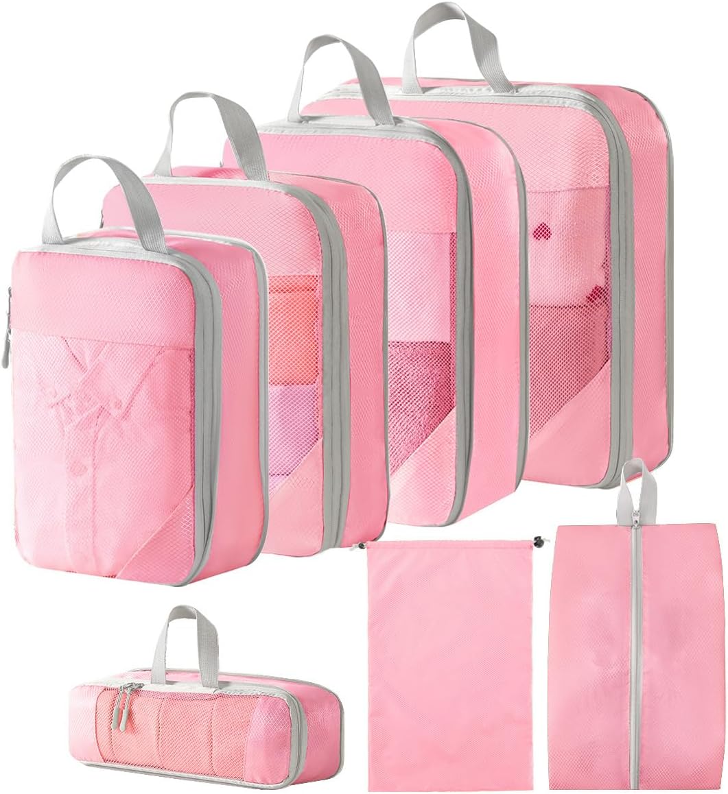 Expandable Compression Packing Cubes Set – 4pcs Travel Organisers