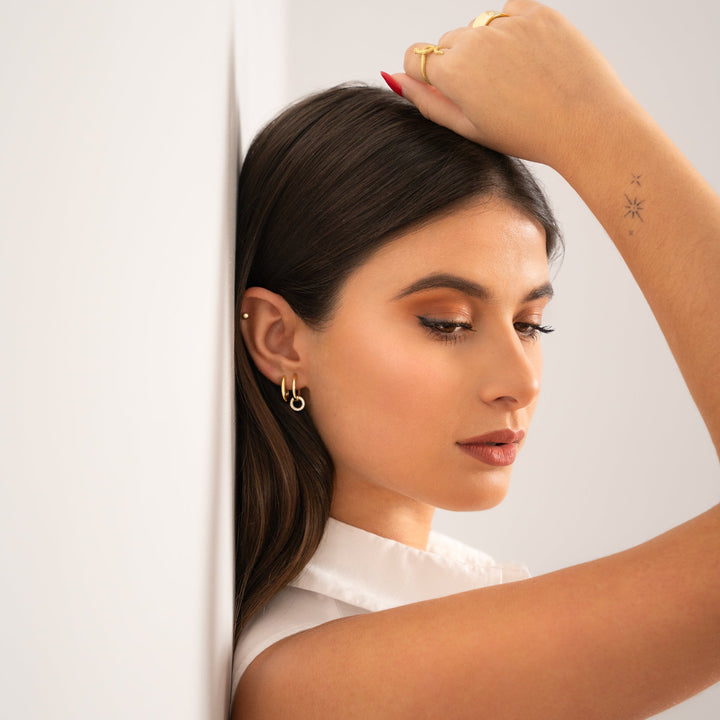 Connected Hoop Earrings - Nerida-Silver-State of Style