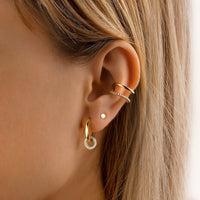 Connected Hoop Earrings - Nerida-Silver-State of Style