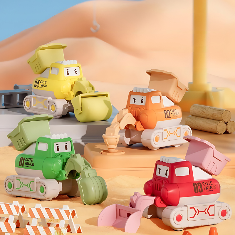 Construction Vehicle Playset for Kids – MiniBuilders-4 Pack-State of Style