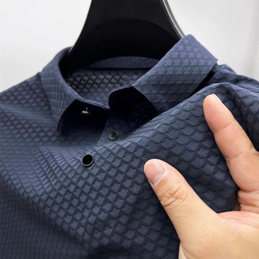 Contour Casual Polo Shirt | Comfortable Men's Top-Deep Blue-S-State of Style