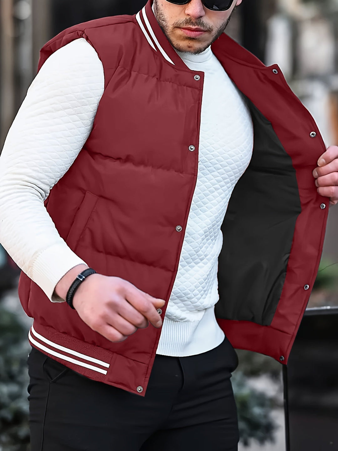 Contrast Colour Striped Vest – Noah-Burgundy-XS-State of Style