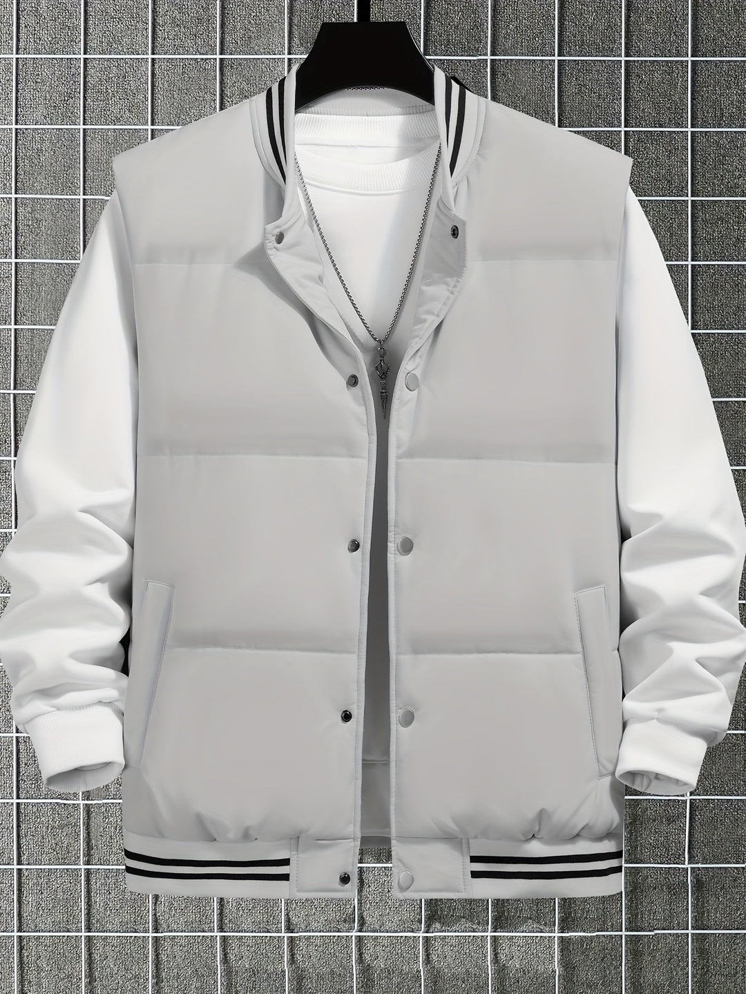 Contrast Colour Striped Vest – Noah-Light Grey-XS-State of Style