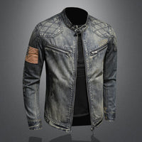 Cool Denim Jacket for Men - Rafael-Denim with Flag-S-State of Style