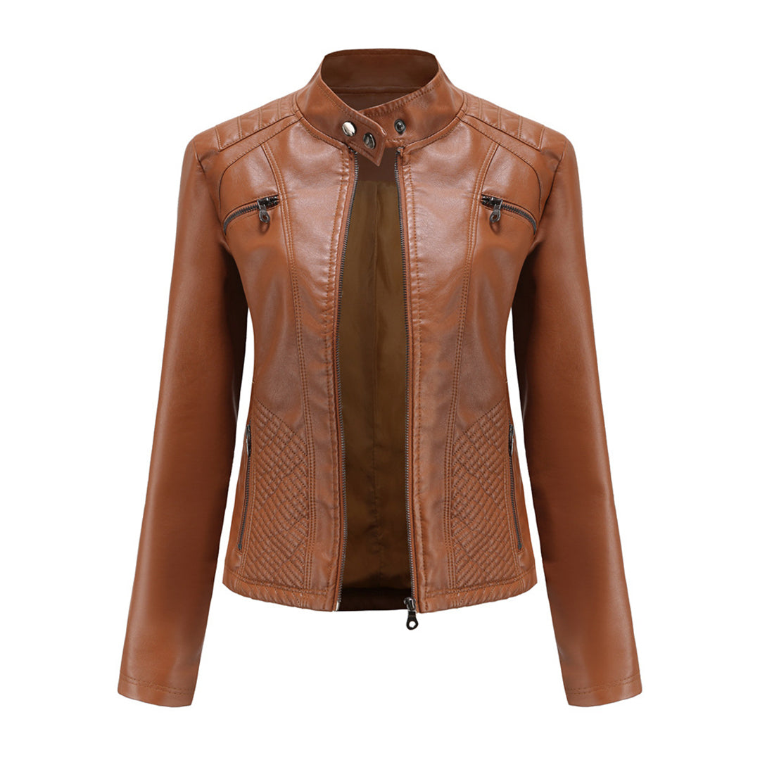 Cool Leather Ladies Jacket - Nova-Brown-XS-State of Style