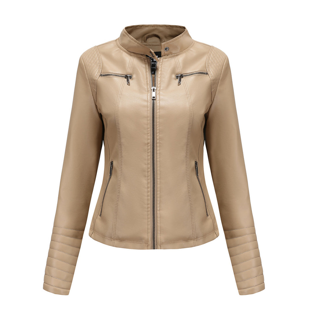 Cool Leather Women's Jacket – Elin-Beige-XS-State of Style