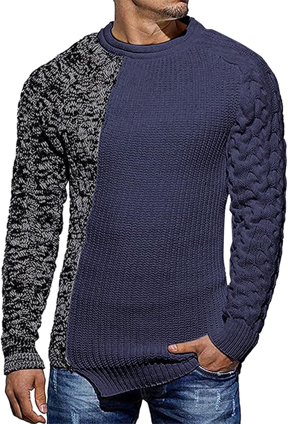 Cool Men's Sweater - Damian-Blue Grey-M-State of Style