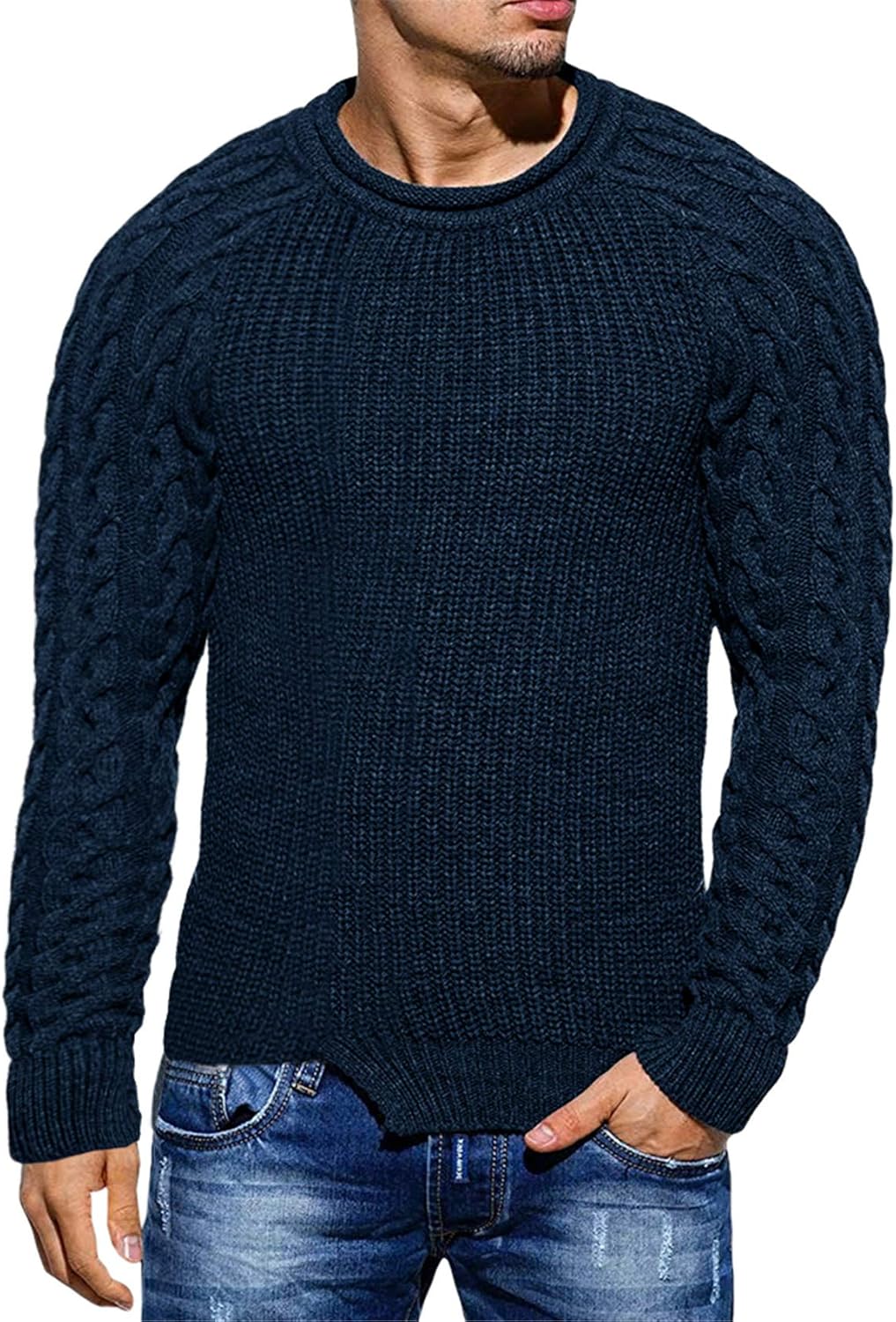 Cool Men's Sweater - Damian-Dark blue-M-State of Style