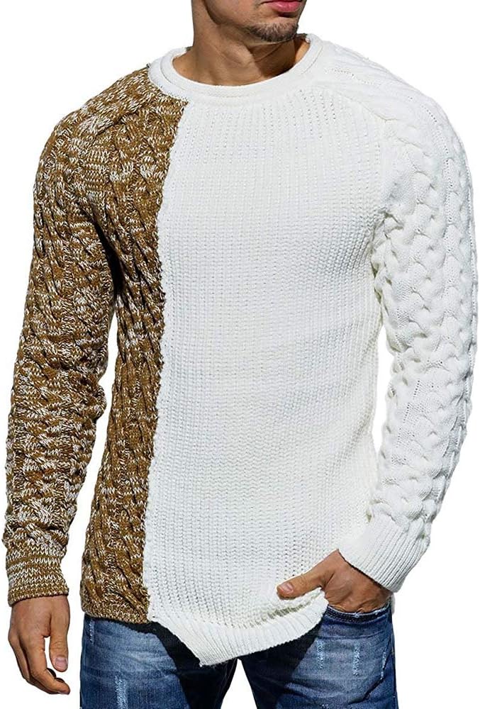 Cool Men's Sweater - Damian-White Brown-M-State of Style