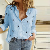 CoolBlouse | Leisure Blouse for Women-Blue (with birds)-S-State of Style