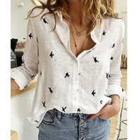 CoolBlouse | Leisure Blouse for Women-White (with birds)-S-State of Style