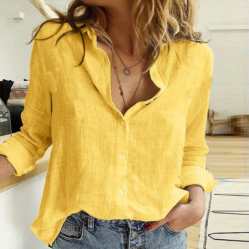 CoolBlouse | Leisure Blouse for Women-Yellow-S-State of Style