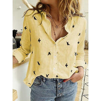 CoolBlouse | Leisure Blouse for Women-Yellow (with birds)-S-State of Style