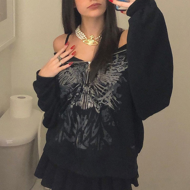 CoolHoodie | Hoodie for Women-Black with Butterflies-S-State of Style