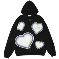 CoolHoodie | Hoodie for Women-Black with Hearts-S-State of Style