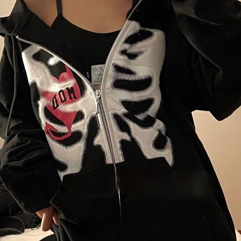 CoolHoodie | Hoodie for Women-Black with Skeleton and Heart-S-State of Style