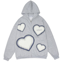 CoolHoodie | Hoodie for Women-Grey with Hearts-S-State of Style
