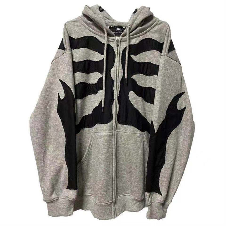 CoolHoodie | Hoodie for Women-Grey with Skeleton-S-State of Style