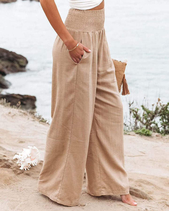 CoolPants | Women's Linen Pants-Beige-S-State of Style