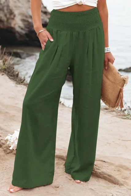 CoolPants | Women's Linen Pants-Green-S-State of Style