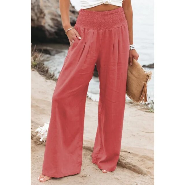 CoolPants | Women's Linen Pants-Orange-S-State of Style