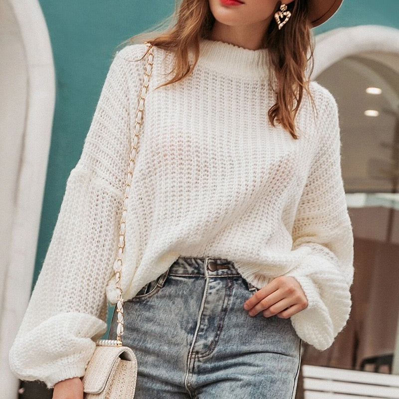CoolShirt | Knitted Winter Sweater for Women-White-One size fits all-State of Style