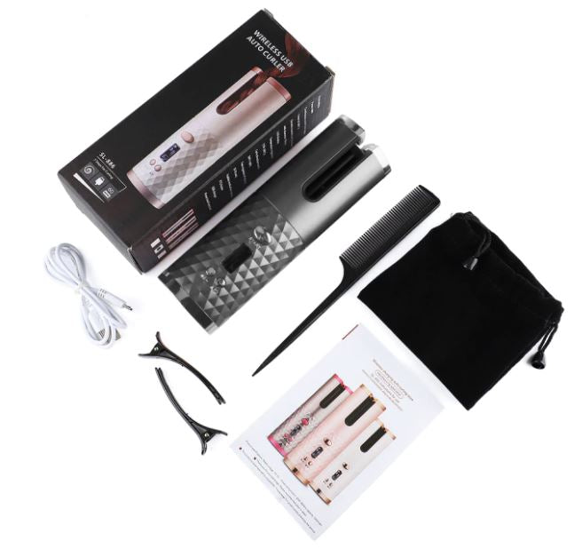Cordless Curling Iron | Portable & Rechargeable Hair Styler-Dark Grey-State of Style