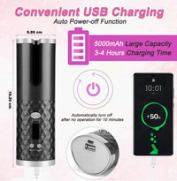 Cordless Curling Iron | Portable & Rechargeable Hair Styler-Pink-State of Style