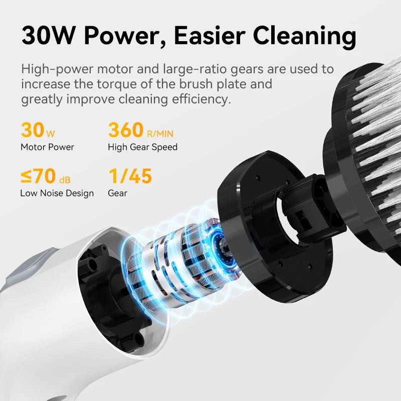 Cordless Electric Spin Cleaning Brush with 7 Attachments – Waterproof-State of Style