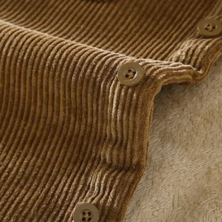 Corduroy Winter Shirt for Men - Dorian-Khaki-M-State of Style