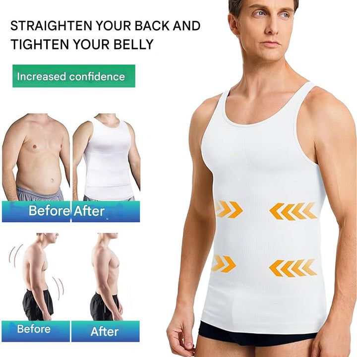 Corrective Shirt with Shaping Effect – Noah-Black-M (50-65kg)-State of Style