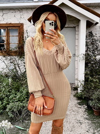 Cosy Knit Dress | Balloon Sleeves | Stylish Comfort-Black-S-State of Style