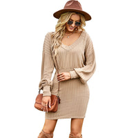 Cosy Knit Dress | Balloon Sleeves | Stylish Comfort-Black-S-State of Style