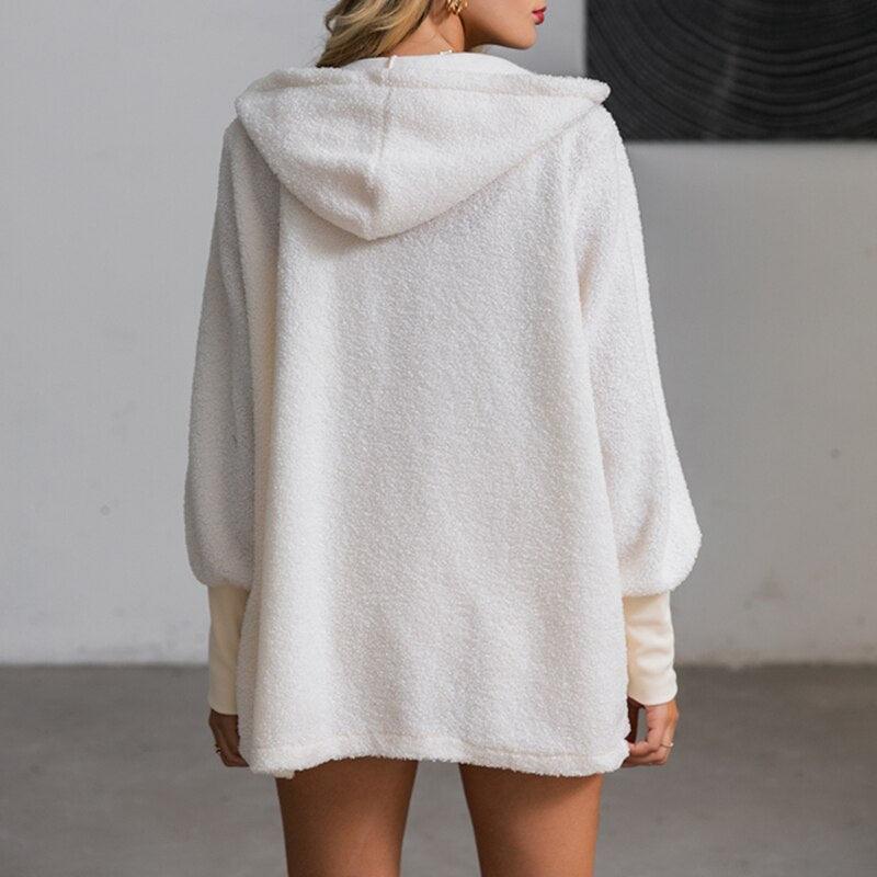 Cosy Women's Knitted Fleece Dress | Stylish & Warm-White-S-State of Style