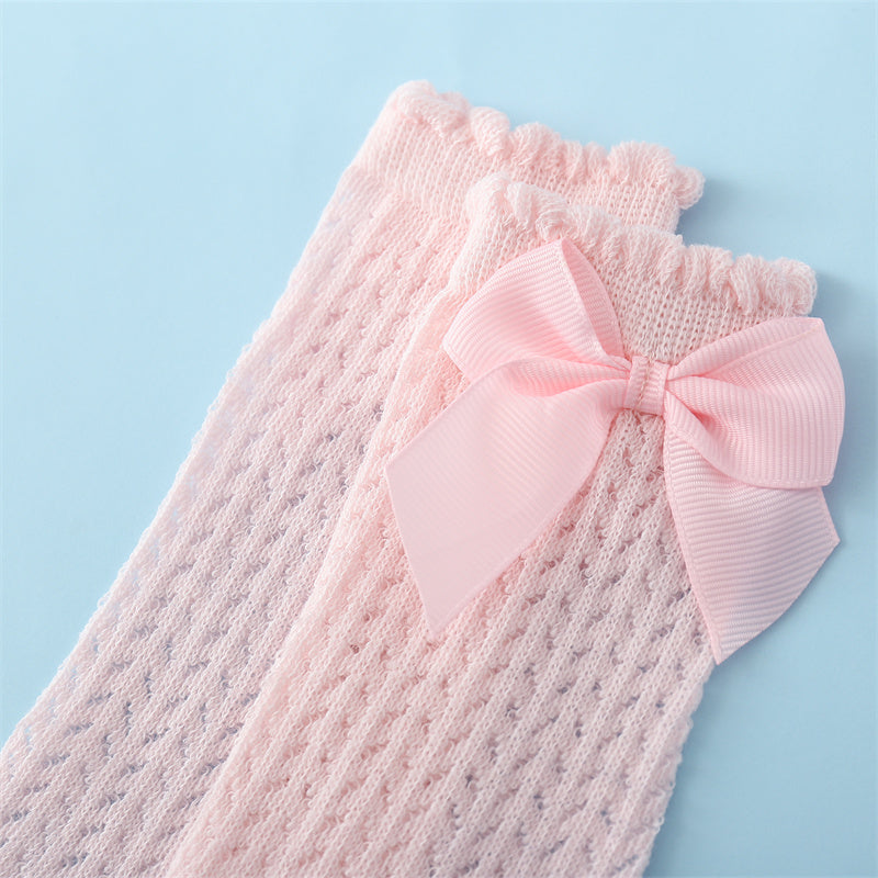 Cotton Baby Socks with Big Bow-White-0-12 Months (S)-State of Style
